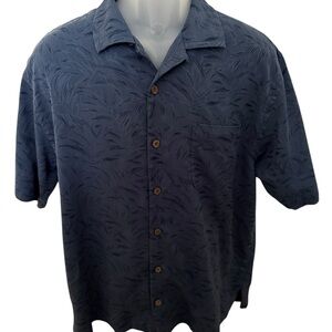 TOMMY BAHAMA Blue Hawaiian Aloha Tropical Shirt Men L Large
